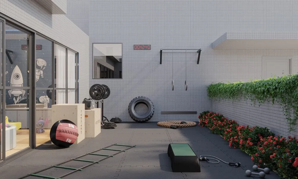 Crossfit descoberto do Urban Blue View