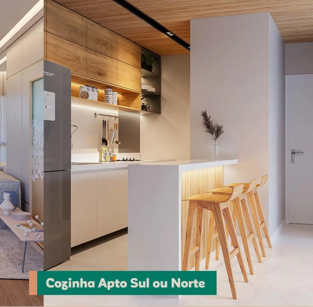 Cozinha do apartamento Sul ou Norte do Urban Mares